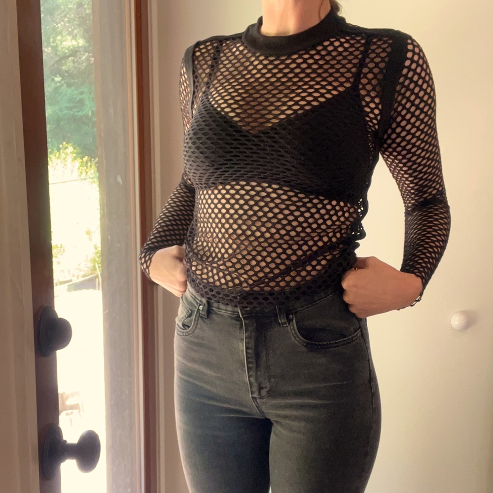 Ksubi black mesh top